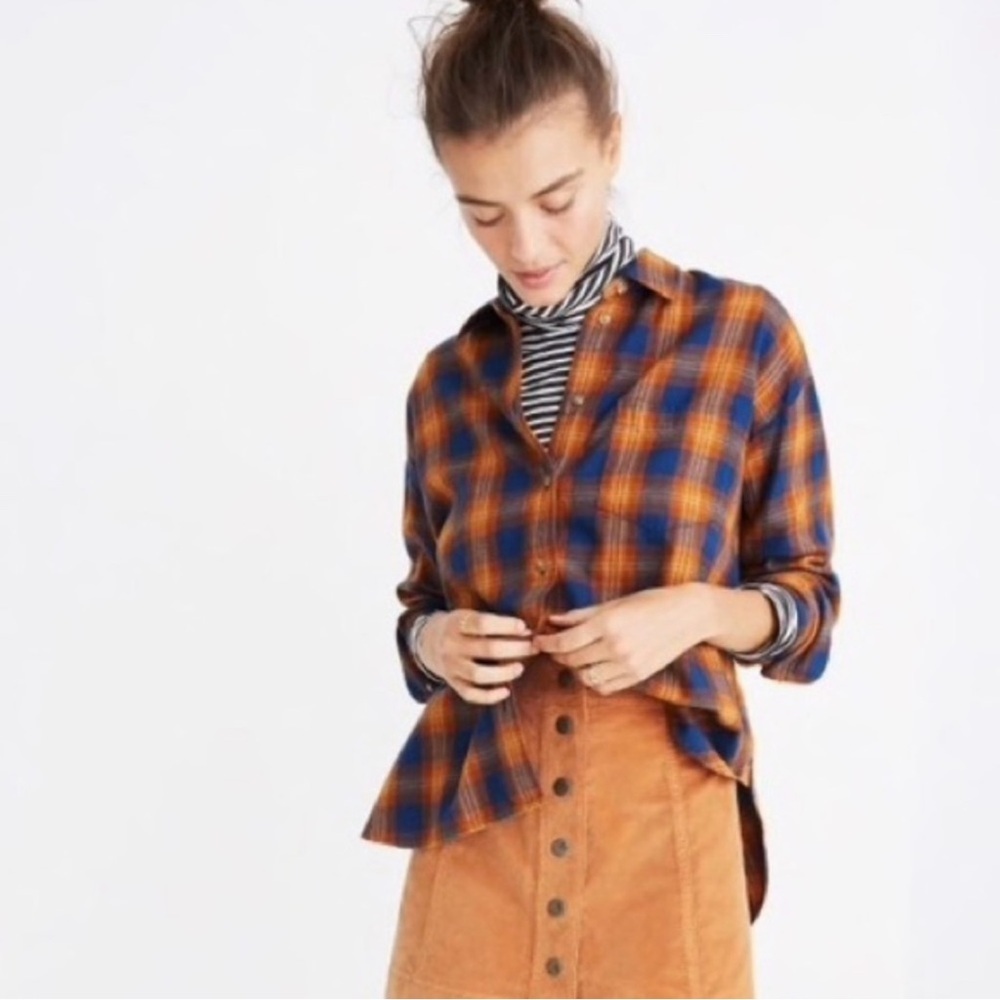 Madewell Westward Flannel Shirt in Ardan Plaid Size Medium